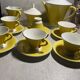 Service à café / thé vintage en porcelaine jaune safran – Salins France – 1