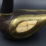 Wooden and brass swan