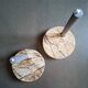 Pair of circular marble candlesticks from the 80s