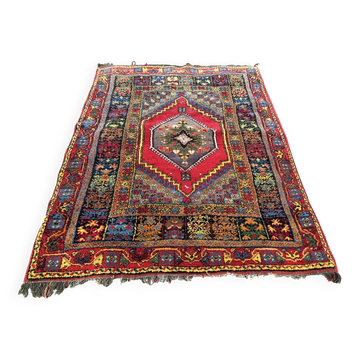 Ancien tapis Marocain, en laine naturelle tissé à la main