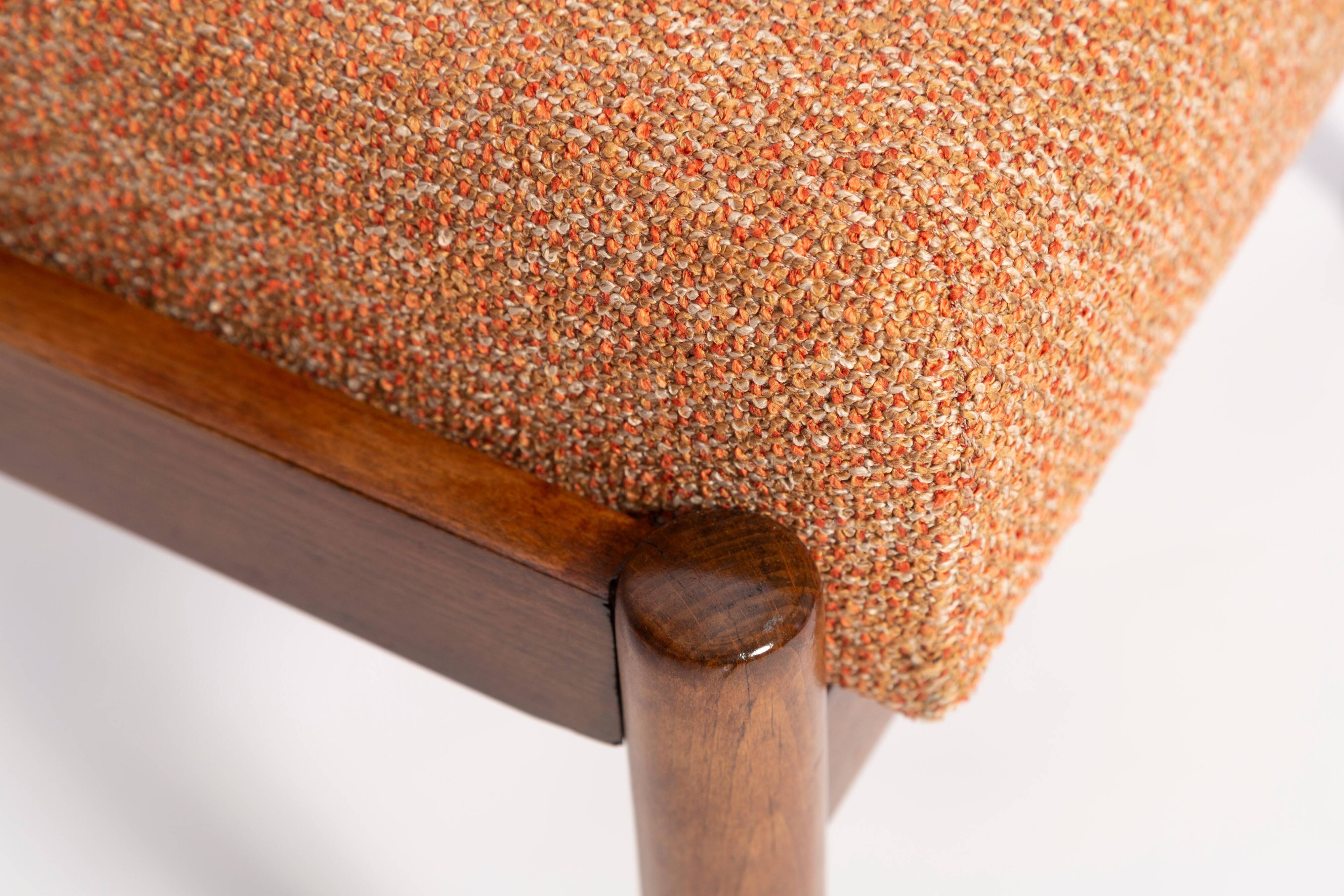 Vintage orange mélange footstool pair from the 20th century, Edmund Homa, 1960s.