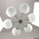 Space-age Italian Sputnik Chrome & Opaline Chandelier, 1970s