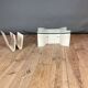 White lacquered metal magazine rack from the 1970s