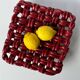 Burgundy woven ceramic basket bowl