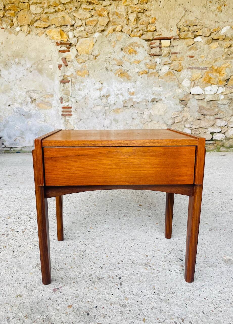 Vintage Scandinavian teak bedside table circa 1960's