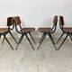 Ensemble de 4 chaises industrielles du milieu du siècle de Marko