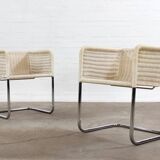 Lot de 2 fauteuils Tecta D44 à piétement luge Vintage design Bauhaus