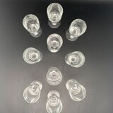 Tube-shaped stemmed glasses in worked glass with a “drop” pattern – MOCA7