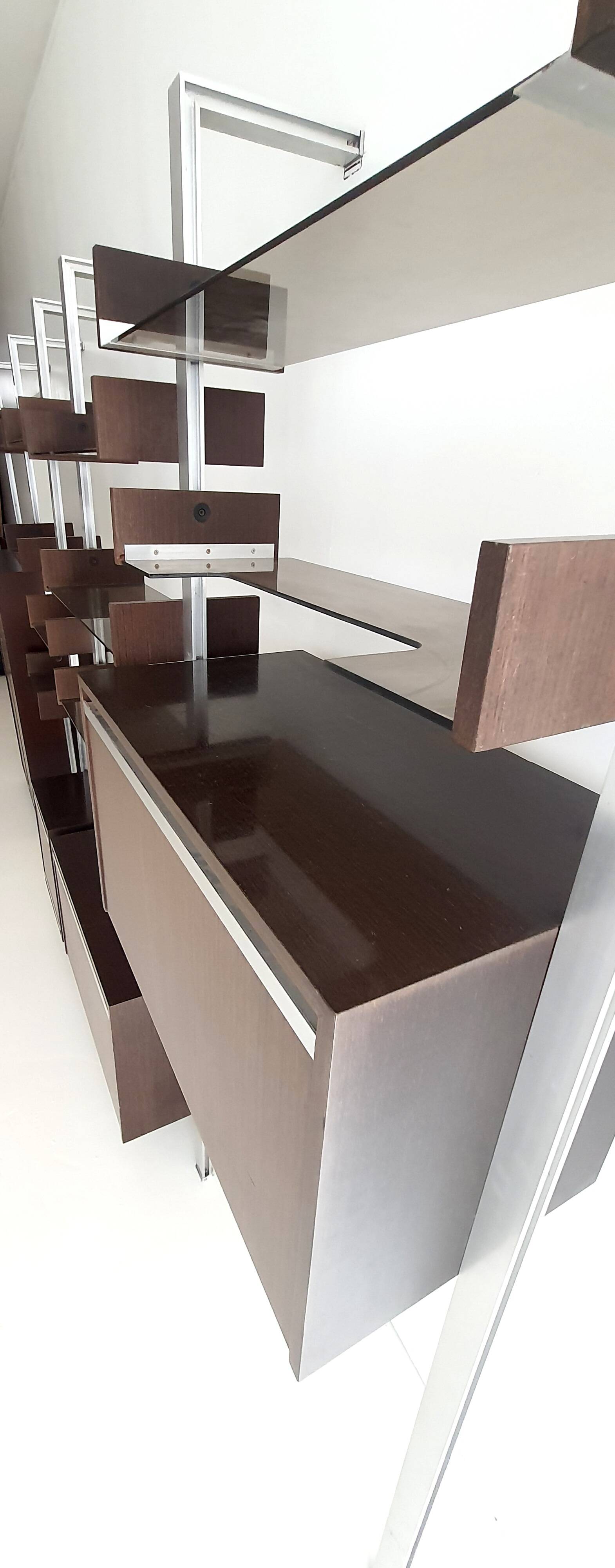 Living room furniture / Modular suspended bookcase by Michel Ducaroy for Ligne Roset Vintage 1970