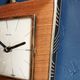 Vintage formica clock silent wall clock trapeze "Hermle gilded black wood"