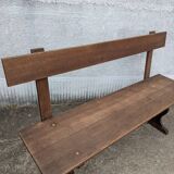 Oak bench with backrest