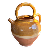 Cruche gargoulette jaune vernissée