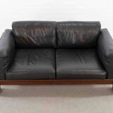 Bastiano Leather Sofa in Black by Tobia Scarpa for Gavina / Knoll