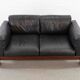 Bastiano Leather Sofa in Black by Tobia Scarpa for Gavina / Knoll
