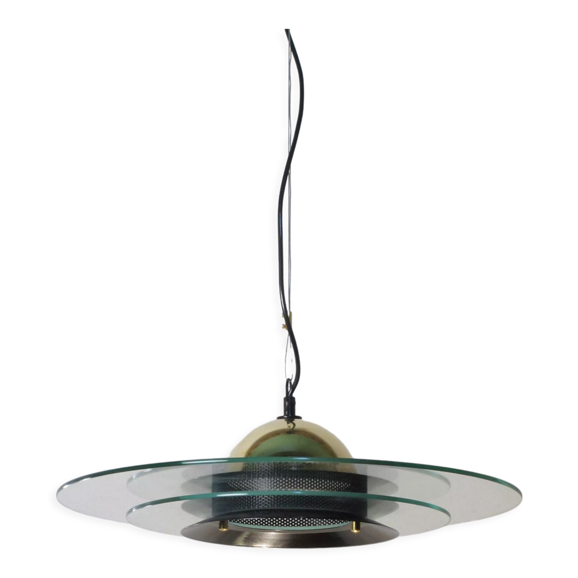 Glass and metal suspension lamp edition Massive Belgium