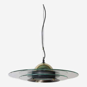 Glass and metal suspension lamp edition Massive Belgium