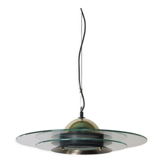 Glass and metal suspension lamp edition Massive Belgium