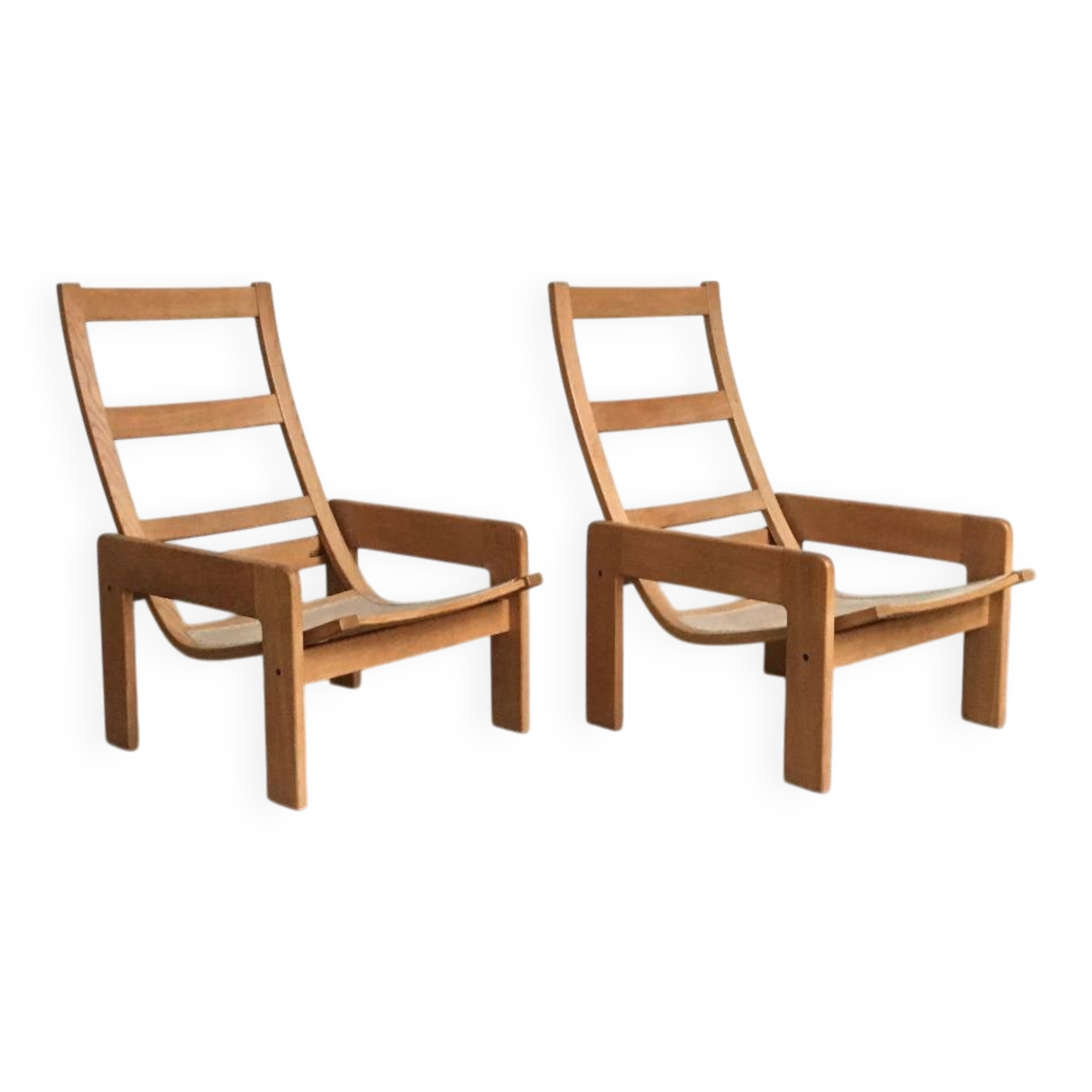 Vintage lounge chair set in Swedish beech by Yngve Ekström for Swedese, 1970s.