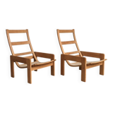 Vintage lounge chair set in Swedish beech by Yngve Ekström for Swedese, 1970s.