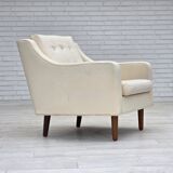 1970s, Danish loungechair, furniture wool, teak wood legs.