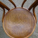 Set of 2 Thonet wooden seat bistro chairs N°18 1/2, Circa 1920