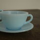 Three blue cups Duralex