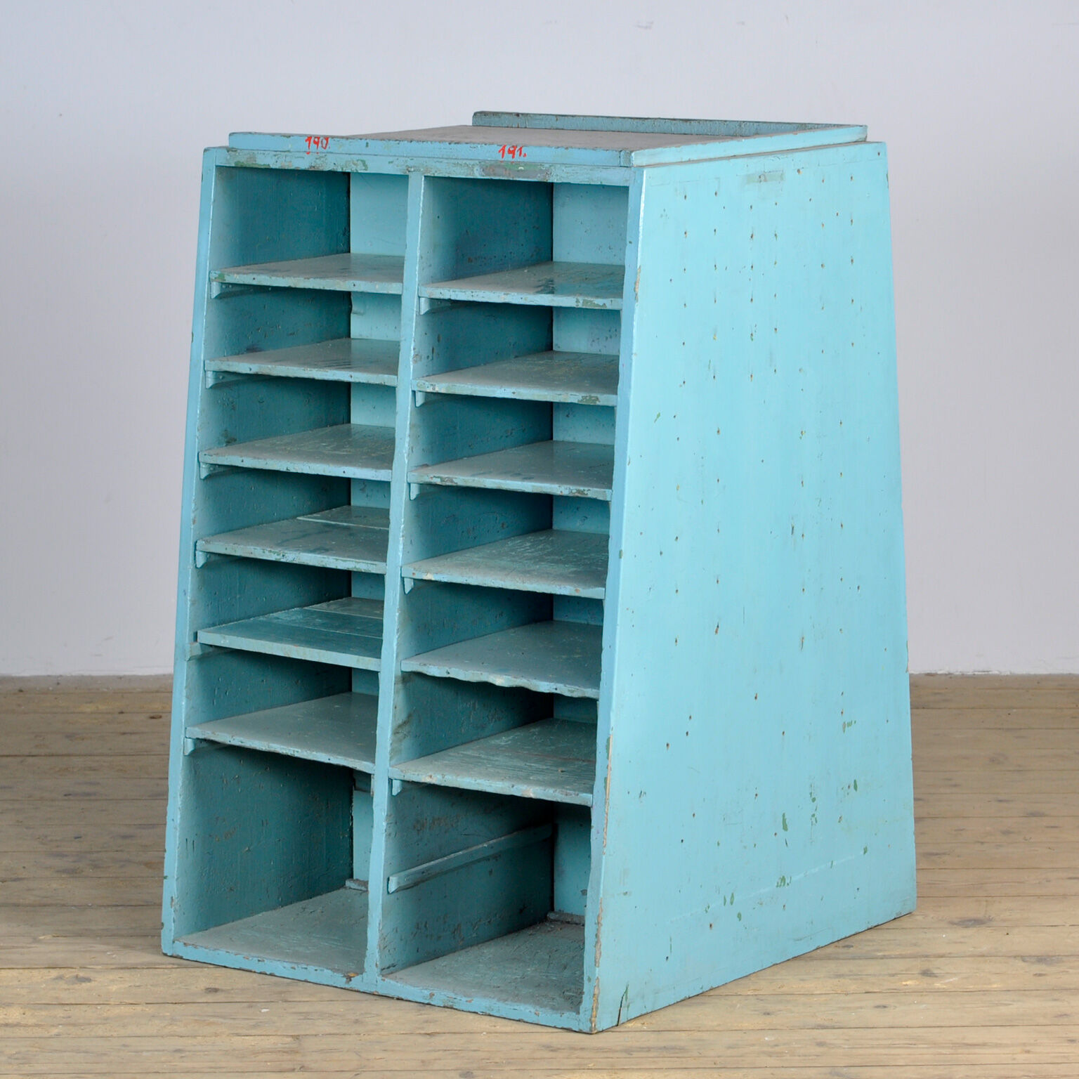 Industrial Wooden Shelf Cabinet, 1950's