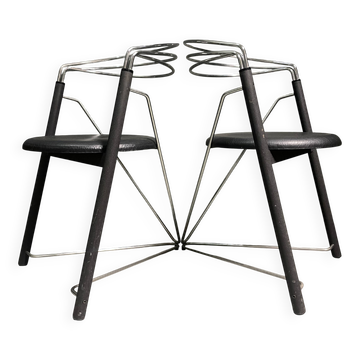 A pair of 'Post Modern' 1980's desk chairs/side chairs.