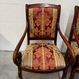 Pair of cross-back armchairs, Empire style, 19th century.