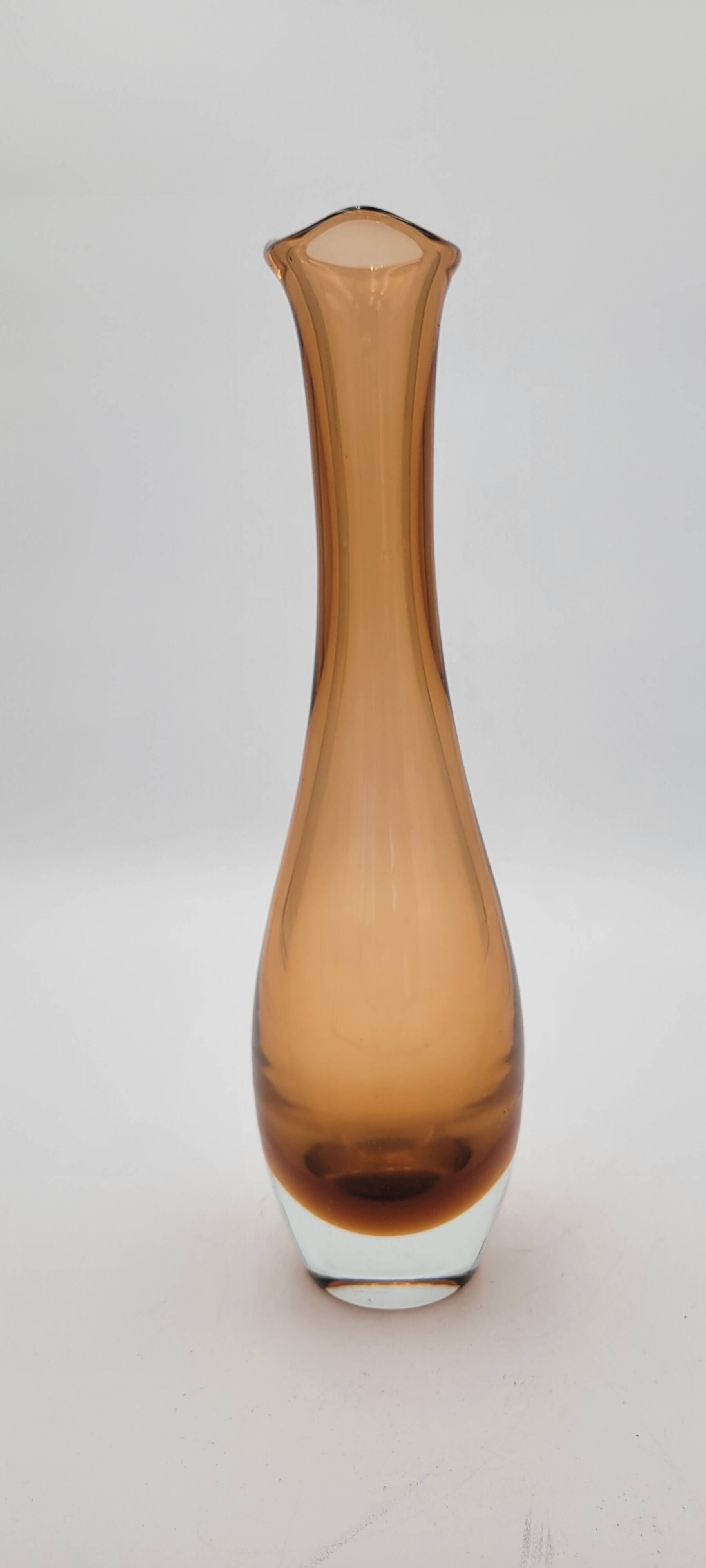 Contemporary amber glass vase