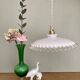Vintage lampshade pendant light in white opaline