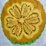 Vintage Zucchi tea towel signed Ken Scott in linen