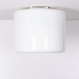 Large Prof Wilhelm Wagenfeld Opaline Pendant Lamp 1930s