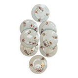 Set of 8 floral porcelain plates from the late 19th century.