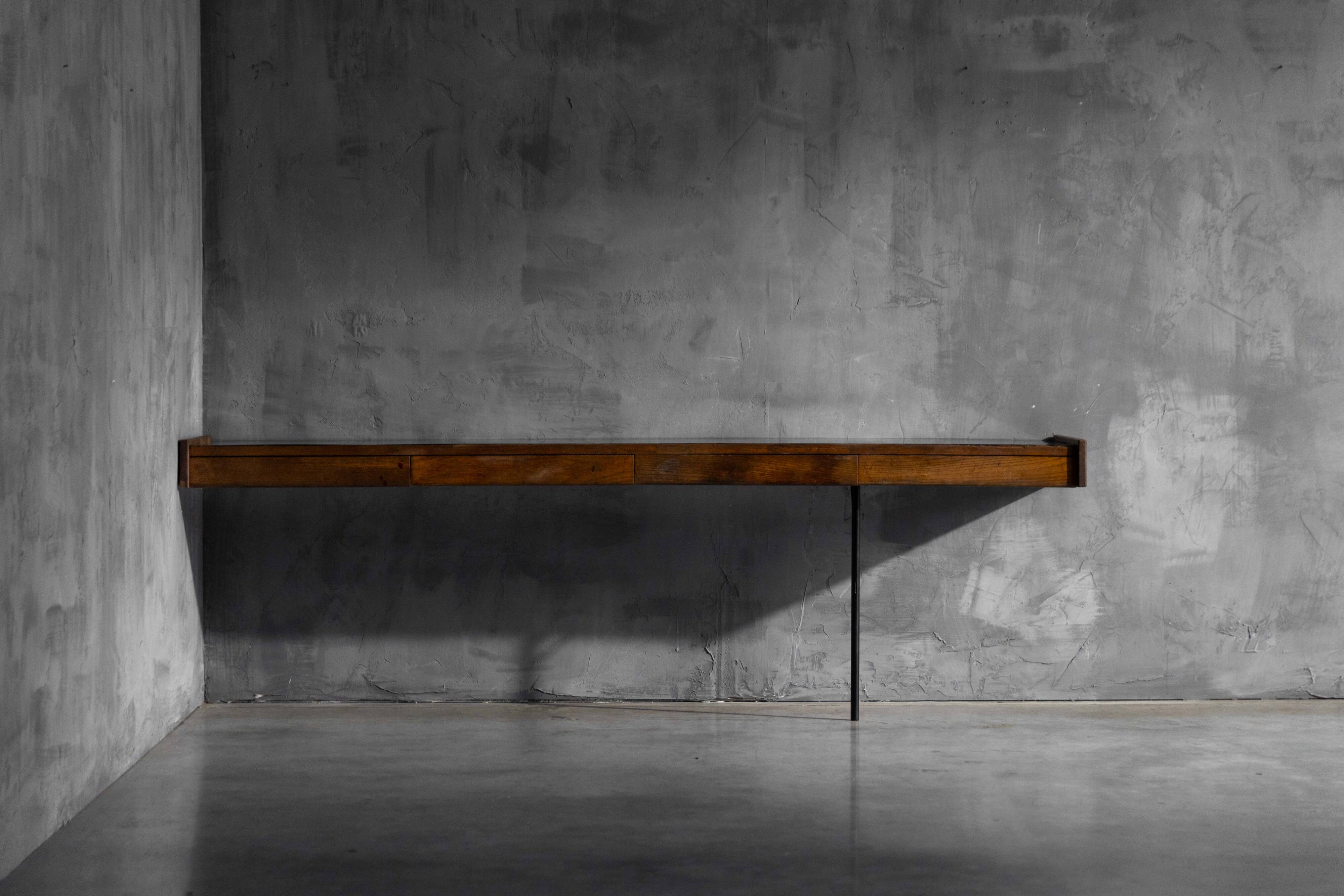 Modernist wall-mounted console, France, 1960s