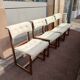 chaises de Henning Sorensen en palissandre massif et lainage blanc