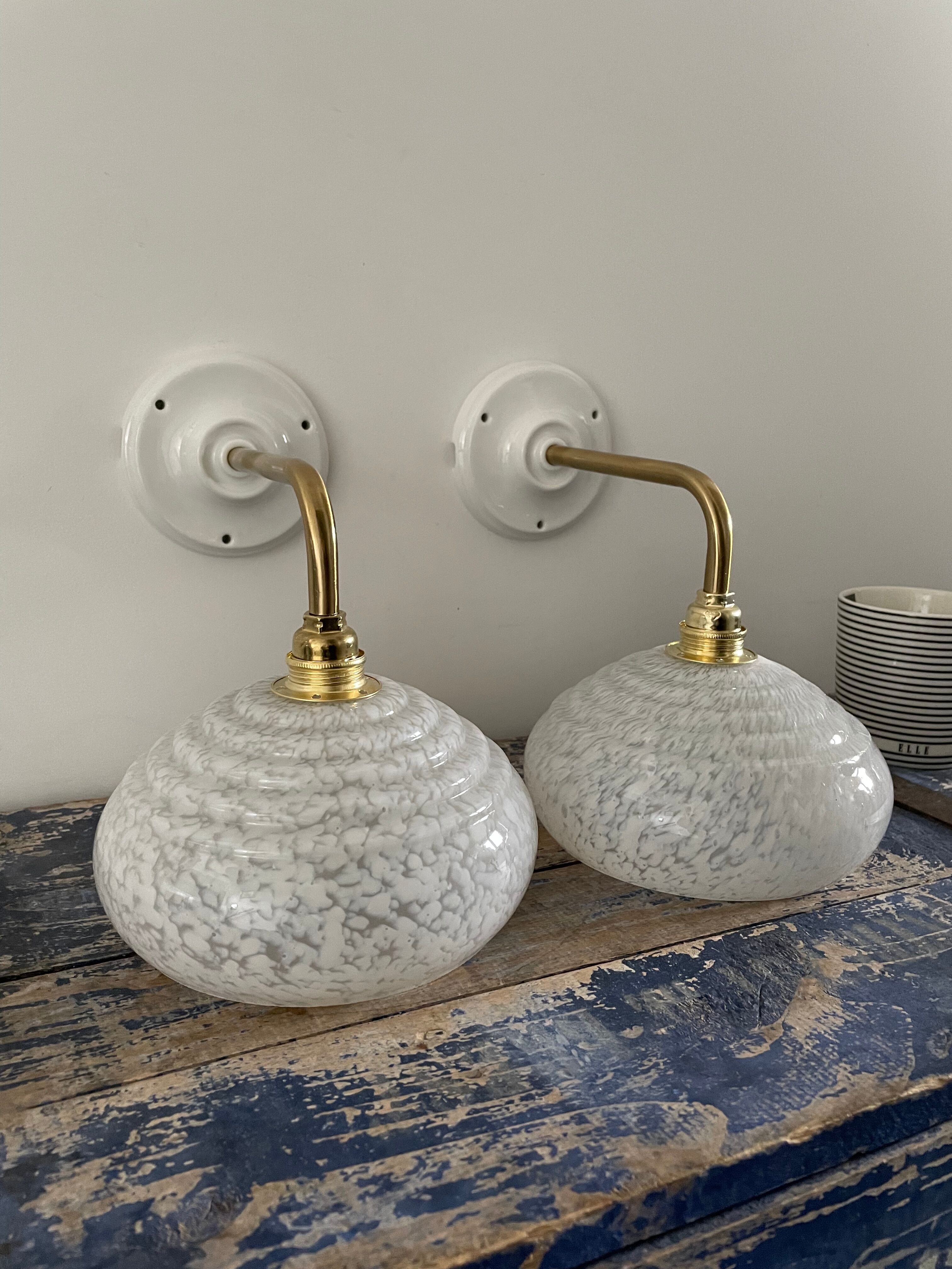 Pair of white vintage sconces