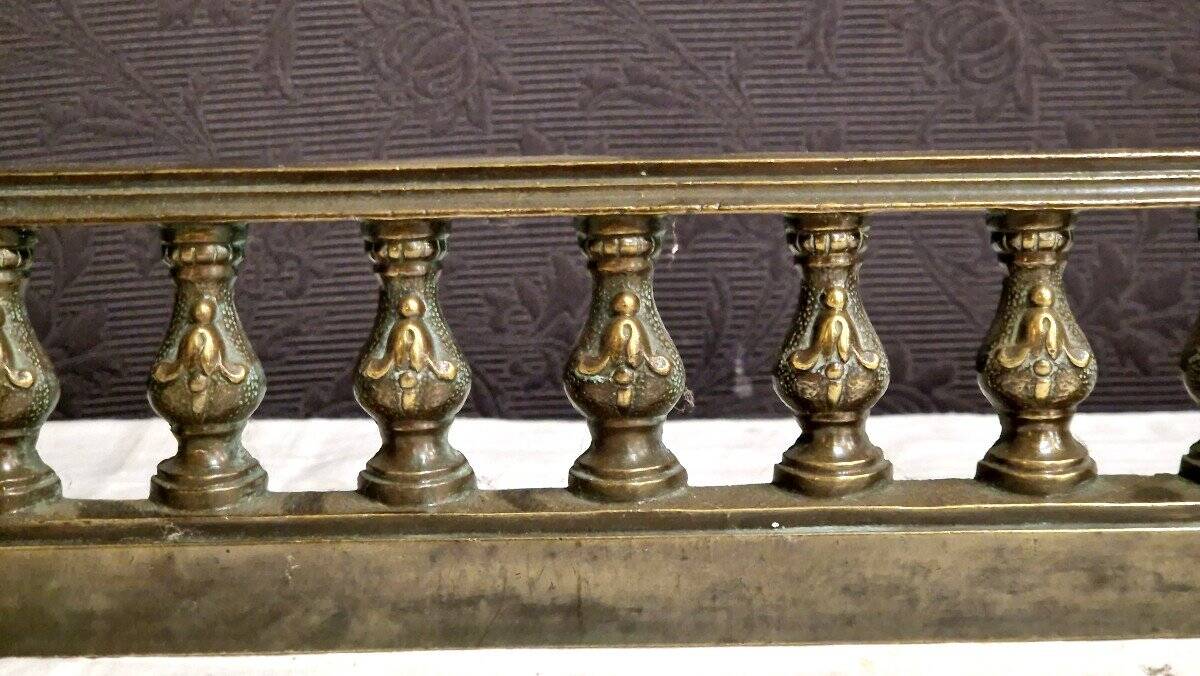 Barre de foyer/devant de cheminée en bronze XIXe
