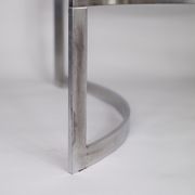 Coffee table published by Dassas, base in chromed steel and thick glass slab, France, 1963