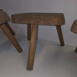 Set of 4 solid wood shepherd's stools