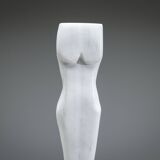 Abstract solid white marble torso