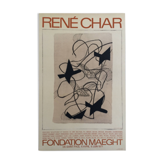 Georges BRAQUE (after) Fondation Maeght, 1971. Original poster in lithograph René Char