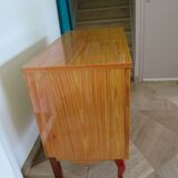 Vintage Louis XV style chest of drawers in citron wood veneer