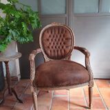 Fauteuil Baroque suédine