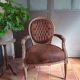 Baroque suede armchair