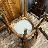 Set of 6 Art Deco period walnut chairs with fan backs, circa 1930