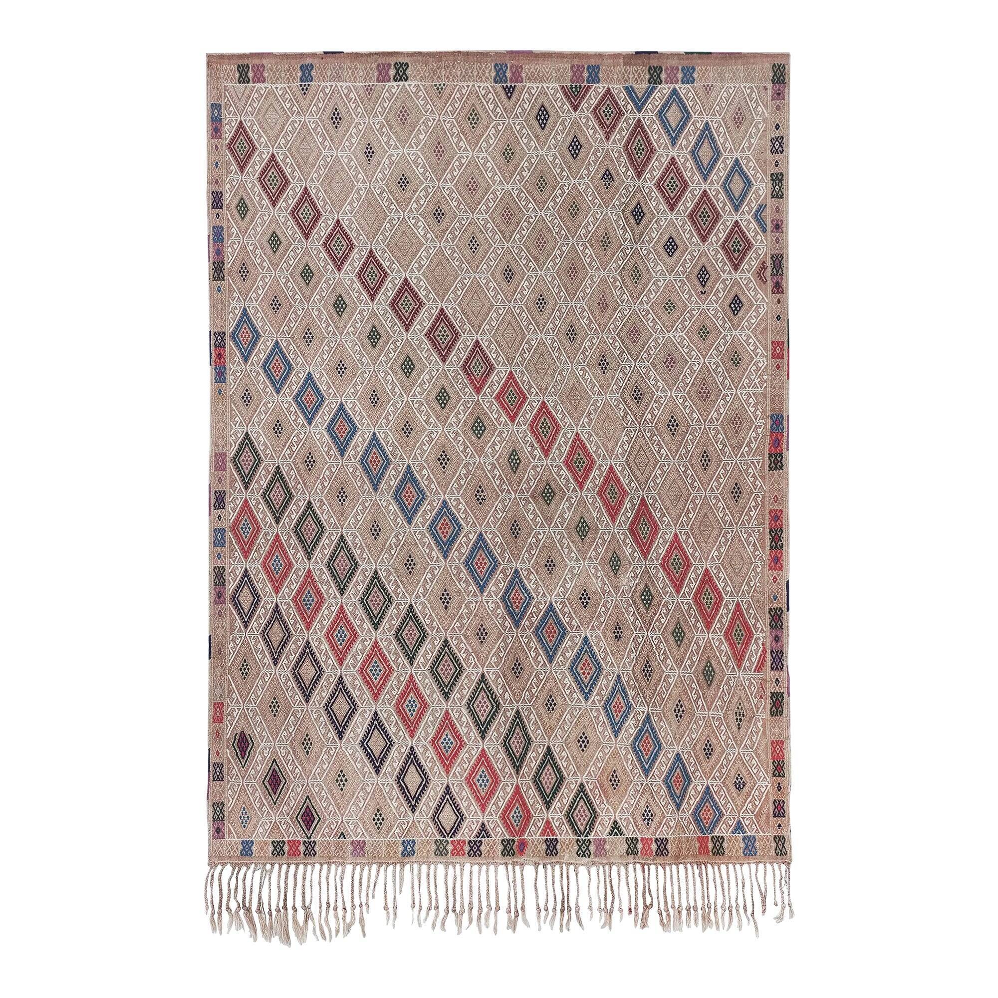 Vintage Turkish kilim, handwoven, 152x212 cm.