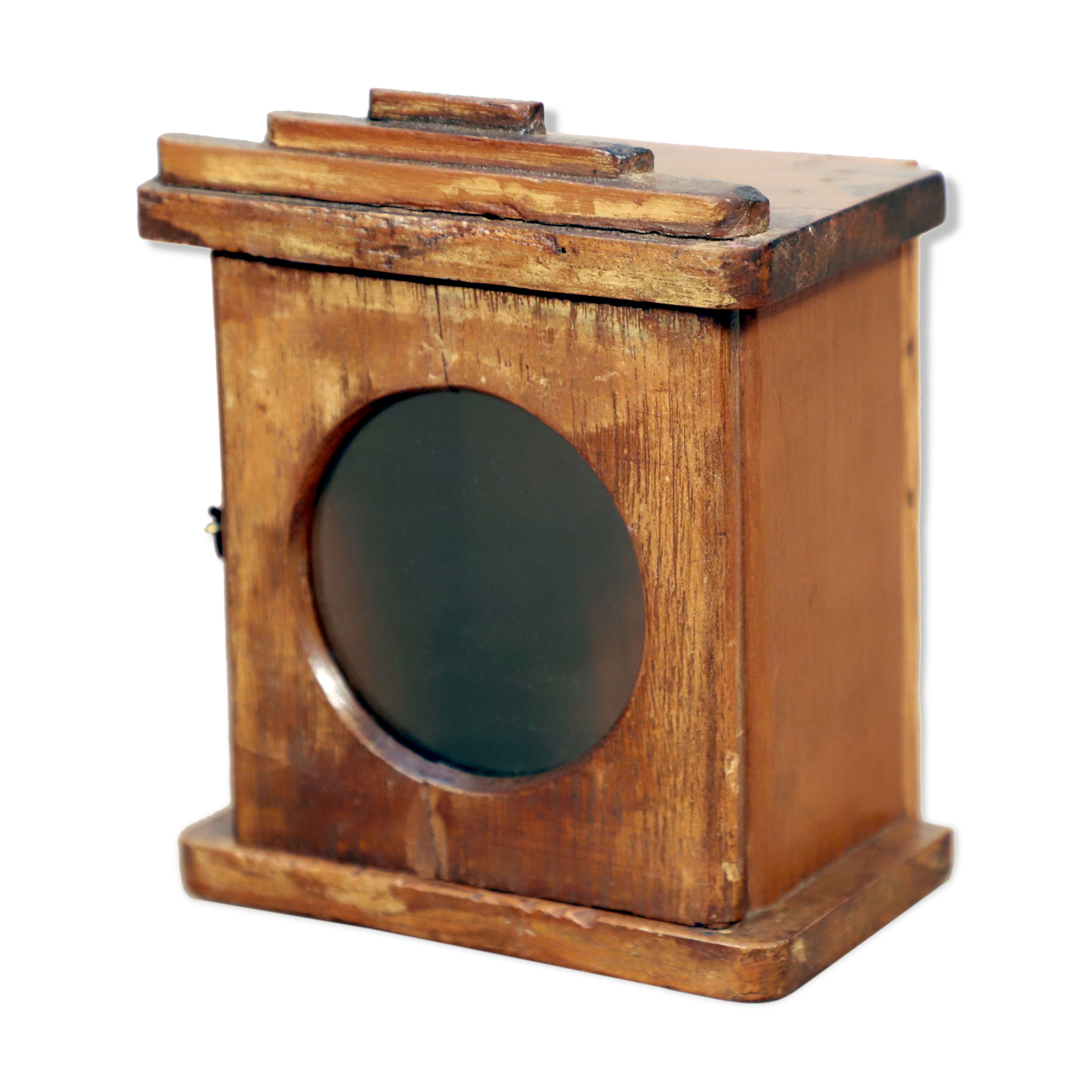 Old Burmese teak clock box