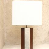 La Luco lamp with walnut varnish and white gold finish