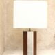 Lampe La Luco finition vernis noyer & or blanc